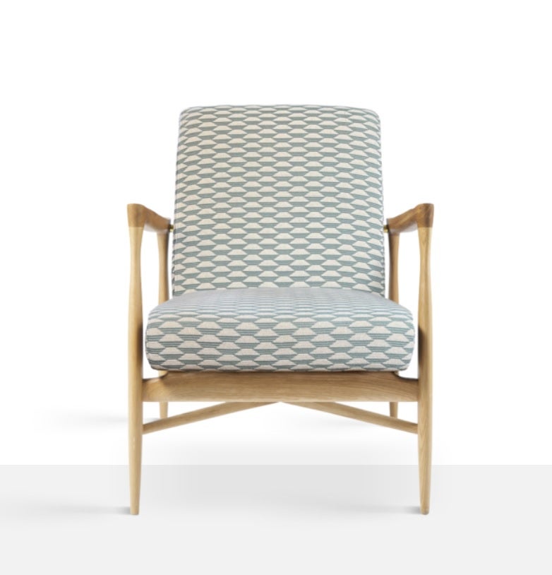 Fauteuil FLOATING de RED Edition, Tissu Pierre Frey, Bakou Céladon Fauteuil FLOATING de RED Edition, Tissu Pierre Frey, Bakou Céladon