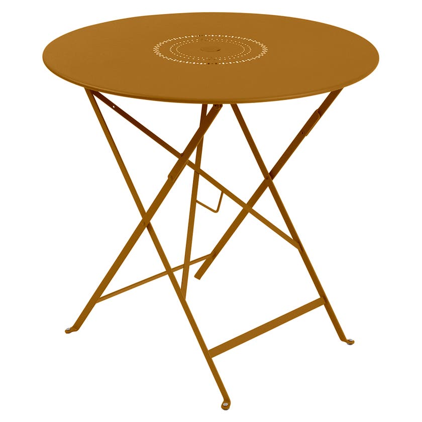 Table pliante FLORÉAL de Fermob, D. 77, Pain d'épices Table pliante FLORÉAL de Fermob, D. 77, Pain d'épices