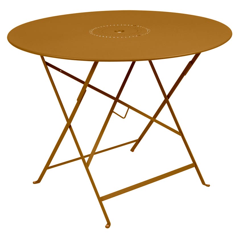Table pliante FLORÉAL de Fermob, D. 96, Pain d'épices Table pliante FLORÉAL de Fermob, D. 96, Pain d'épices