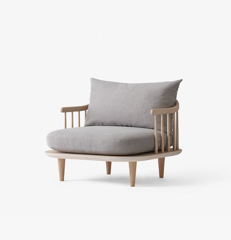 Fauteuil FLY SC10 de &TRADITION, White oiled oak with Hot Madison 094