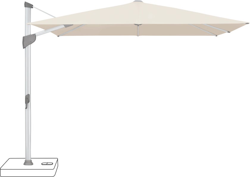 Parasol décentré FORTANO® de Glatz, 400 x 300, Structure anodisé naturelle, Toile 453 Vanilla Parasol décentré FORTANO® de Glatz, 400 x 300, Structure anodisé naturelle, Toile 453 Vanilla