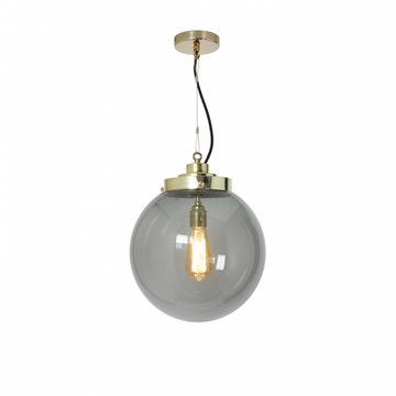 Suspension MEDIUM GLOBE d'Original BTC, Verre anthracite, Laiton