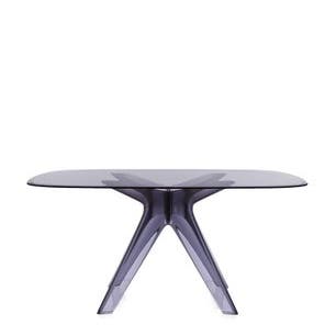 Table SIR GIO Carrée de Kartell, Pieds fumé, Fumé