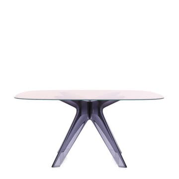 Table SIR GIO Carrée de Kartell, Pieds fumé, Rose poudré