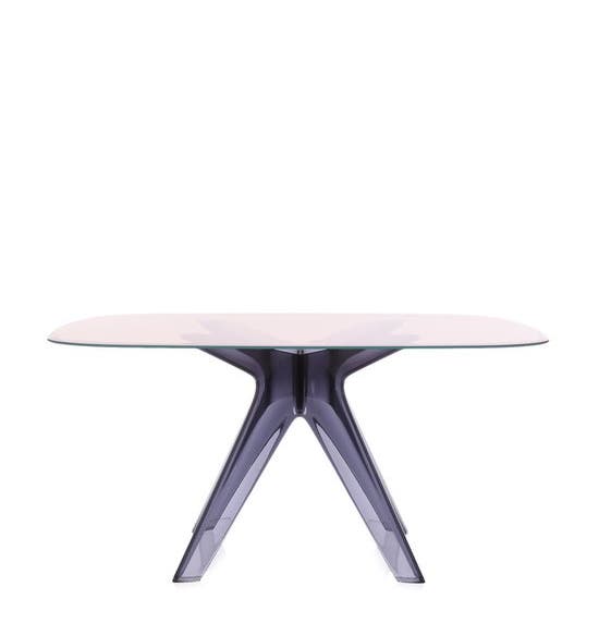 Table SIR GIO Carrée de Kartell, Pieds fumé, Rose poudré