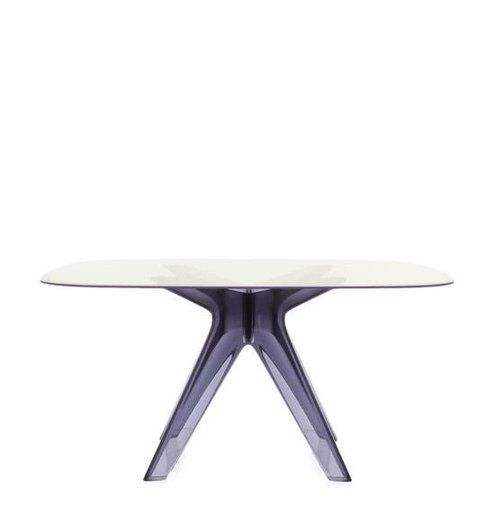 Table SIR GIO Carrée de Kartell, Pieds fumé, Vert