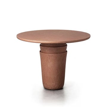 Table ronde extérieure KASANE de Gervasoni, Ø.140, Terracotta