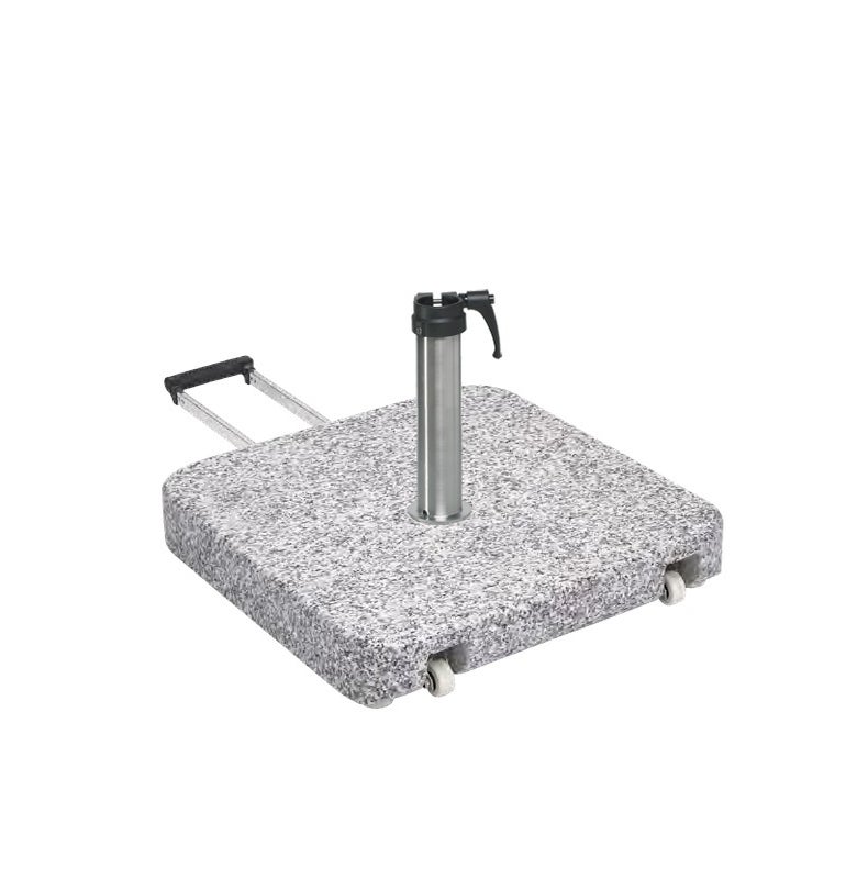 Socle en granit Z avec roulettes et poignées télescopique de Glatz, Avec tube de fixation inoxydable Ø.35-39 mm, 55 Kg