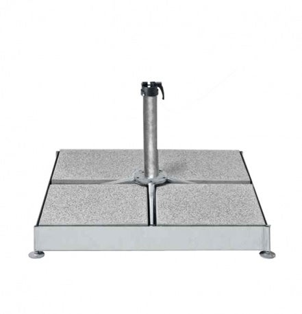 Socle M4 en acier zingué + kit de dalles aspect granit + tube de fixation Ø.48/55 mm de Glatz, 120 kg