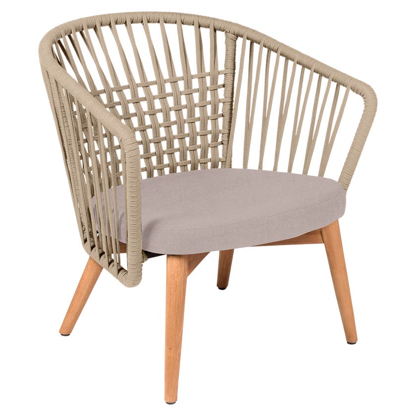 Fauteuil bas GORDES de Vlaemynck, Dossier beige, Assise papyrus Fauteuil bas GORDES de Vlaemynck, Dossier beige, Assise papyrus