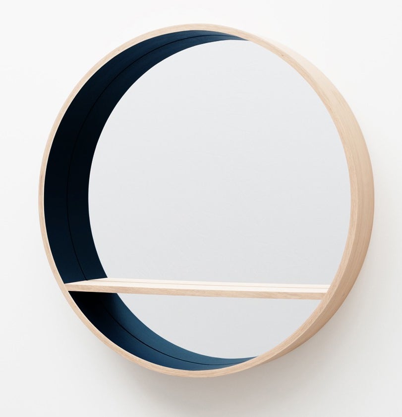 Miroir CONSOLE de Drugeot Manufacture, Ø125, Bleu nuit