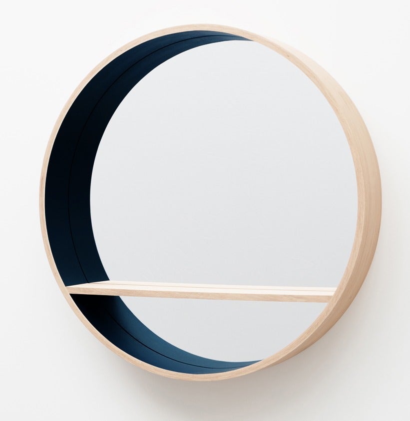 Miroir CONSOLE de Drugeot Manufacture, Ø125, Bleu nuit Miroir CONSOLE de Drugeot Manufacture, Ø125, Bleu nuit