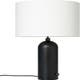 Lampe de table GRAVITY, Blackened Steel, Abat-jour blanc
