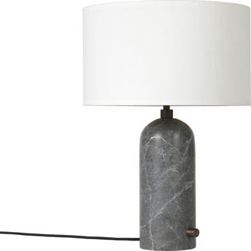 Lampe de table GRAVITY de Gubi, Gris marbré, Abat-jour blanc