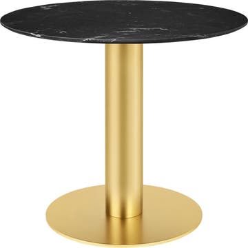 Table 2.0 de Gubi, Base laiton, Ø110, Black Marquina Marble