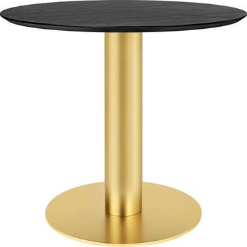 Table 2.0 de Gubi, Base laiton, Ø110, Black Stained Ash Semi Matt Lacquered