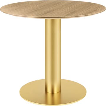 Table 2.0 de Gubi, Base laiton, Ø110, Chêne 