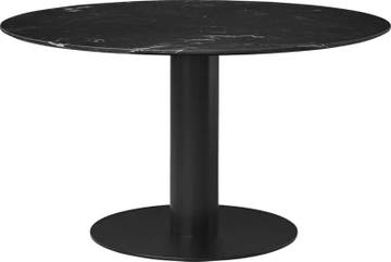 Table à manger 2.0 de Gubi, Ø 130 cm, Structure noire, Black Marquina Marble Table à manger 2.0 de Gubi, Ø 130 cm, Structure noire, Black Marquina Marble
