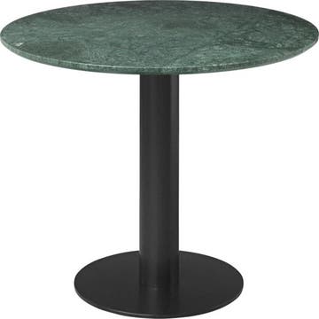 Table à manger 2.0 de Gubi, Ø 130 cm, Structure noire, Marbre vert