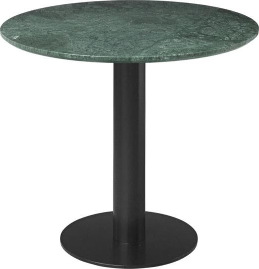 Table à manger 2.0 de Gubi, Ø 130 cm, Structure noire, Marbre vert