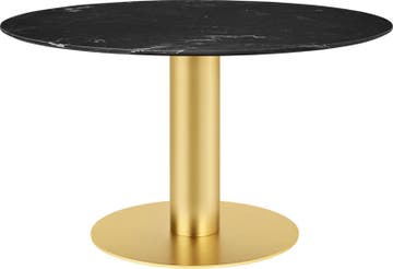Table à manger 2.0 de Gubi, Ø 130 cm, Structure laiton, Black Marquina Marble Table à manger 2.0 de Gubi, Ø 130 cm, Structure laiton, Black Marquina Marble