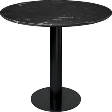 Table à manger 2.0 de Gubi, Ø 150 cm, Structure noire, Black Marquina Marble
