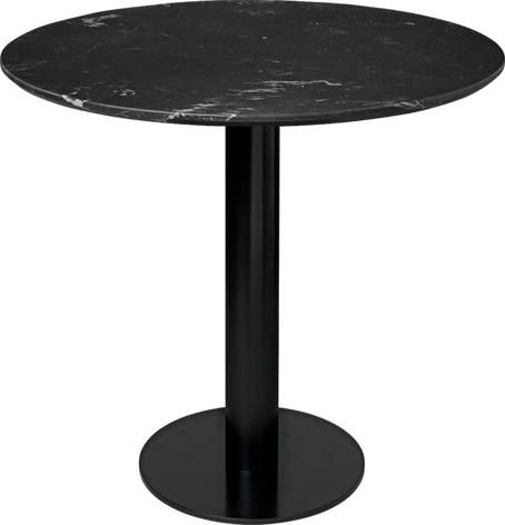Table à manger 2.0 de Gubi, Ø 150 cm, Structure noire, Black Marquina Marble