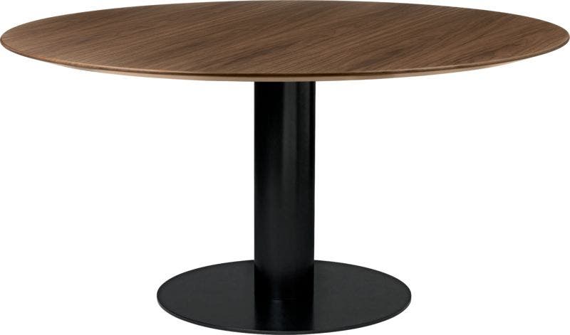 Table à manger 2.0 de Gubi, Ø 150 cm, Structure noire, American Walnut Semi Matt Lacquered Table à manger 2.0 de Gubi, Ø 150 cm, Structure noire, American Walnut Semi Matt Lacquered