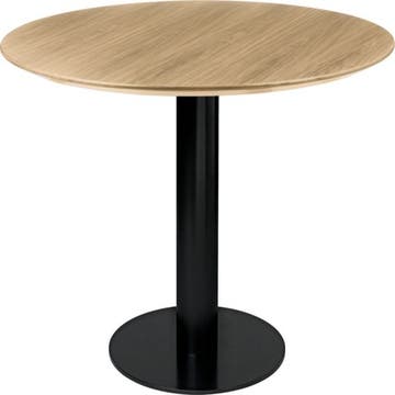 Table à manger 2.0 de Gubi, Ø 150 cm, Structure noire, Chêne