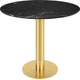 Table à manger 2.0, Ø 150 cm, Structure laiton, Black Marquina Marble