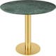 Table à manger 2.0, Ø 150 cm, Structure laiton, Marbre vert