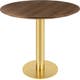 Table à manger 2.0, Ø 150 cm, Structure laiton, American Walnut Semi Matt Lacquered
