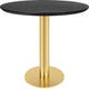Table à manger 2.0, Ø 150 cm, Structure laiton, Black Stained Ash Semi Matt Lacquered