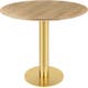 Table à manger 2.0 de Gubi, Ø 150 cm, Structure laiton, Chêne