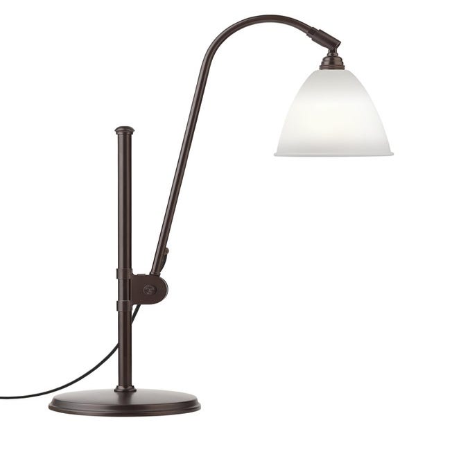 Lampe à poser BESTLITE BL1 de Gubi, Structure noire en laiton, Bone china