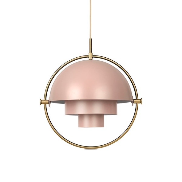 Suspension MULTI-LITE de Gubi, Rose et laiton Suspension MULTI-LITE de Gubi, Rose et laiton