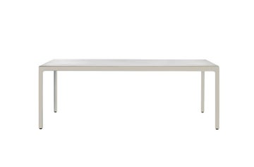 Table rectangulaire ILLUM 267 x 100 de Tribù, Pieds lin, Plateau céramique finition marbre blanc de carrare Table rectangulaire ILLUM 267 x 100 de Tribù, Pieds lin, Plateau céramique finition marbre blanc de carrare