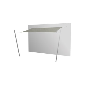 Voile d'ombrage rectangulaire INGENUA 500 x 300 cm + Piliers avec supports 80° + Kits mural, Tissu Solidium, Grey
