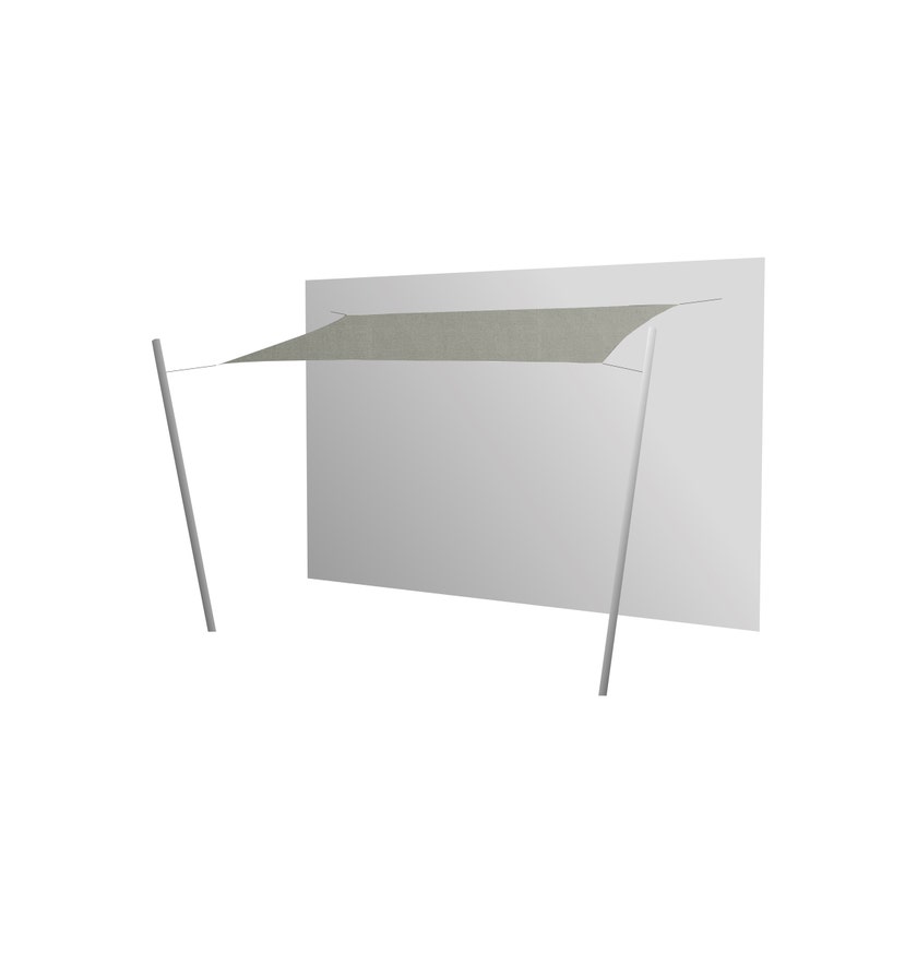 Voile d'ombrage rectangulaire INGENUA 500 x 300 cm + Piliers avec supports 80° + Kits mural de Umbrosa, Tissu Solidium, Grey