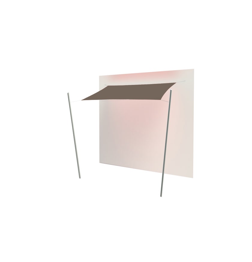 Voile d'ombrage rectangulaire INGENUA 500 x 300 cm + Piliers avec supports 80° + Kits mural de Umbrosa, Tissu Solidium, Taupe