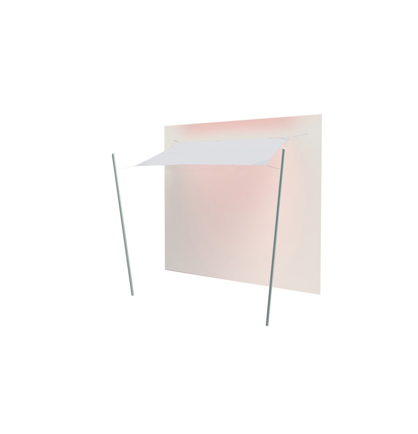 Voile d'ombrage rectangulaire INGENUA 500 x 300 cm + Piliers avec supports 80° + Kits mural de Umbrosa, Tissu Solidium, Naturel