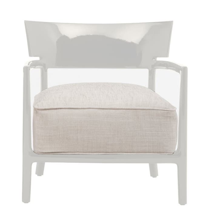 Chaise CARA de Kartell, Structure Ivoire, Revêtement uni Beige