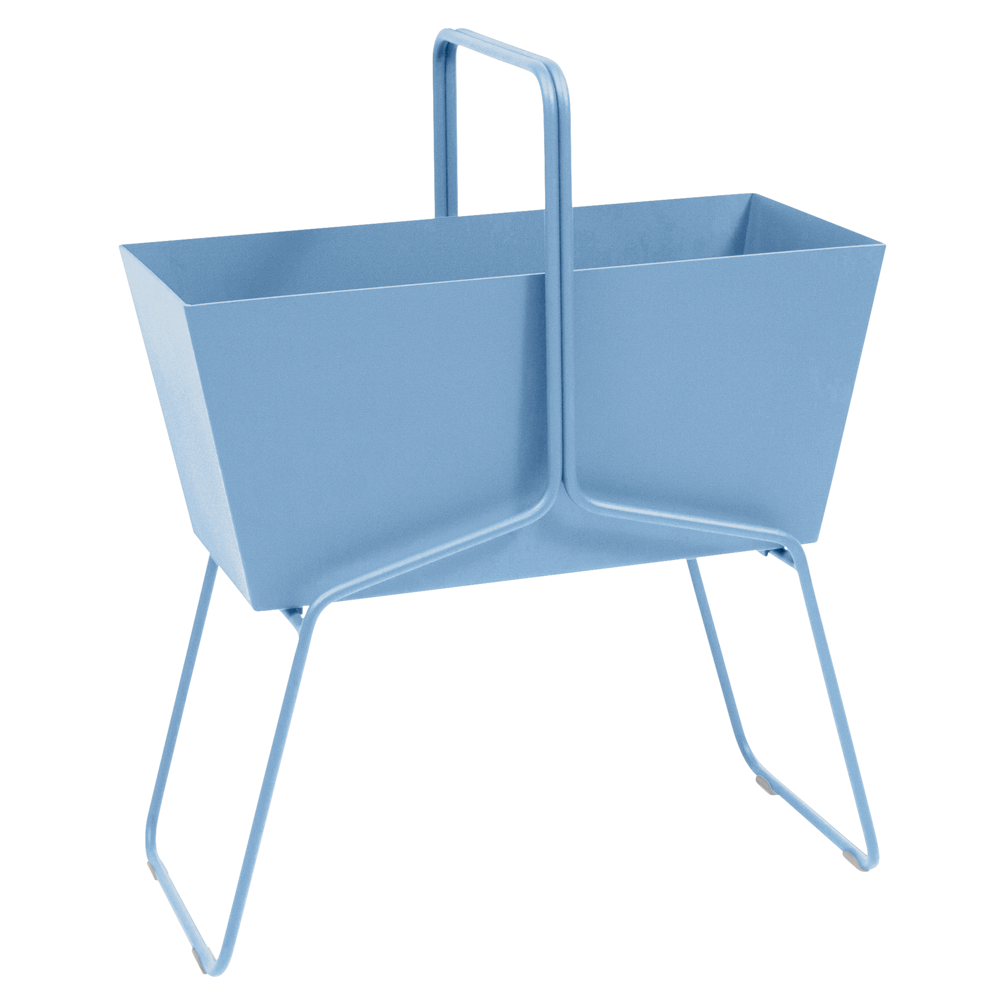 Jardinière haute BASKET, Bleu maya