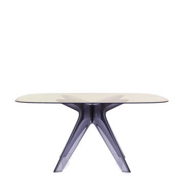 Table SIR GIO Carrée de Kartell, Pieds fumé, Jaune