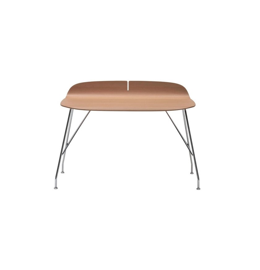 Bureau  EARL OF WOOD de Kartell, Pied acier chromé, Plateau hêtre clair