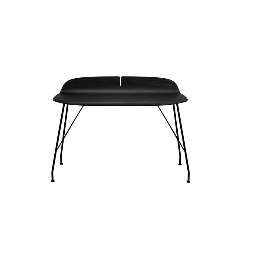 Bureau  EARL OF WOOD de Kartell, Pied acier noir, Plateau frêne lamellé noir