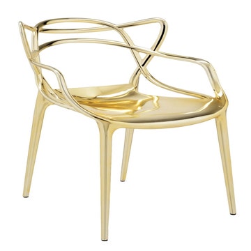 Chaise MASTERS métallisée de Kartell, Or