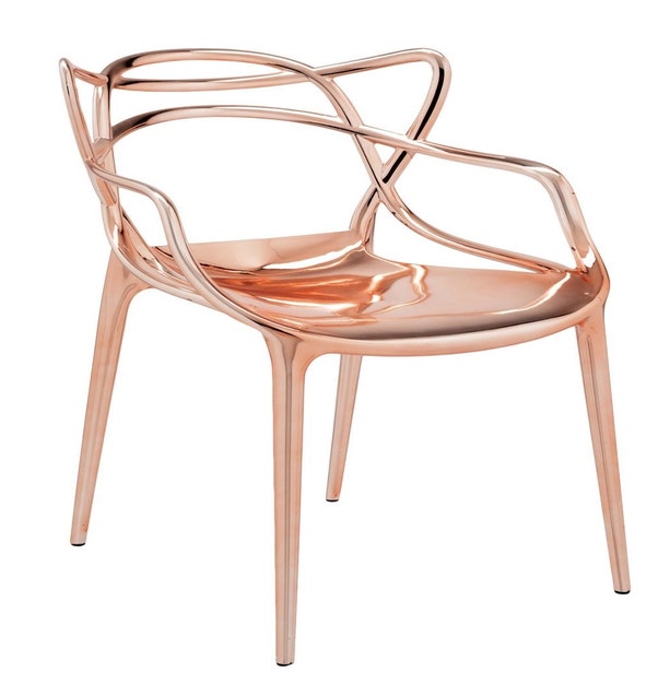 Chaise MASTERS métallisée de Kartell, Cuivre