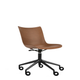 Chaise de bureau avec roulettes P/WOOD de Kartell, Assise bois foncé, Structure vernis noir