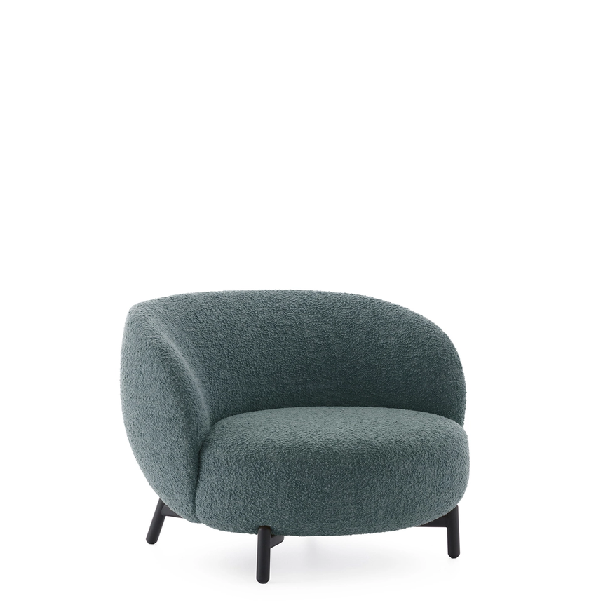 Fauteuil LUNAM de Kartell, Tissu Bouclé, Pétrole
